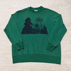 Dreamworks The Wild Robot Long Sleeve Sweatshirt Green Promo Adult Medium RARE